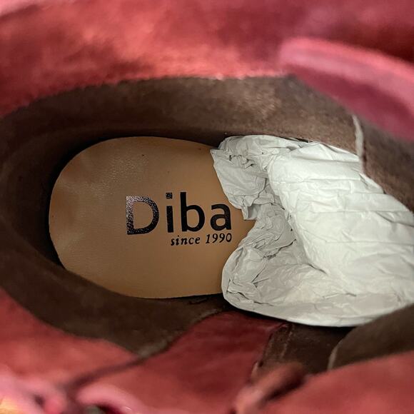 Diba Womens Blake Leather Suede Lace Up Wedge Booties Size 8.5 Burgandy Red NWOB - Picture 12 of 12